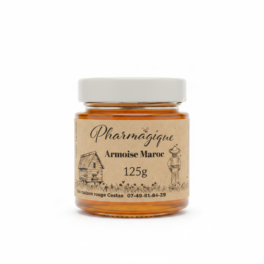 Miel d'Armoise du Maroc – fond blanc